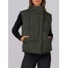 imageANRABESS Women Puffer Vest Sleeveless Zip Up Stand Collar Quilted Lightweight Jacket Winter Warm Puffer Padded Down OuterwearDeep Green