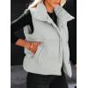 imageANRABESS Women Puffer Vest Sleeveless Zip Up Stand Collar Quilted Lightweight Jacket Winter Warm Puffer Padded Down OuterwearGreen Grey