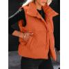 imageANRABESS Women Puffer Vest Sleeveless Zip Up Stand Collar Quilted Lightweight Jacket Winter Warm Puffer Padded Down OuterwearOrange