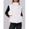 imageANRABESS Women Puffer Vest Sleeveless Zip Up Stand Collar Quilted Lightweight Jacket Winter Warm Puffer Padded Down OuterwearWhite