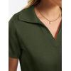 imageANRABESS Women Short Sleeve Sweater Wool Blend Polo V Neck Shirts Summer Dressy Top Business Casual Spring Vacation ClothesArmy Green