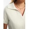 imageANRABESS Women Short Sleeve Sweater Wool Blend Polo V Neck Shirts Summer Dressy Top Business Casual Spring Vacation ClothesCream White