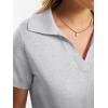 imageANRABESS Women Short Sleeve Sweater Wool Blend Polo V Neck Shirts Summer Dressy Top Business Casual Spring Vacation ClothesLight Grey