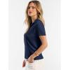 imageANRABESS Women Short Sleeve Sweater Wool Blend Polo V Neck Shirts Summer Dressy Top Business Casual Spring Vacation ClothesNavy Blue