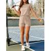 imageANRABESS Women Summer Two Piece Lounge Short Sets 2026 Beach Vacation Travel Airport Outfits Comfy Fashion SweatsuitsAlmond