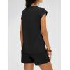 imageANRABESS Women Summer Two Piece Lounge Short Sets 2026 Beach Vacation Travel Airport Outfits Comfy Fashion SweatsuitsBlack