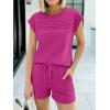 imageANRABESS Women Summer Two Piece Lounge Short Sets 2026 Beach Vacation Travel Airport Outfits Comfy Fashion SweatsuitsHot Pink