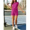 imageANRABESS Women Summer Two Piece Lounge Short Sets 2026 Beach Vacation Travel Airport Outfits Comfy Fashion SweatsuitsHot Pink