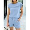 imageANRABESS Women Summer Two Piece Lounge Short Sets 2026 Beach Vacation Travel Airport Outfits Comfy Fashion SweatsuitsLight Blue