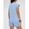 imageANRABESS Women Summer Two Piece Lounge Short Sets 2026 Beach Vacation Travel Airport Outfits Comfy Fashion SweatsuitsLight Blue