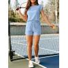 imageANRABESS Women Summer Two Piece Lounge Short Sets 2026 Beach Vacation Travel Airport Outfits Comfy Fashion SweatsuitsLight Blue