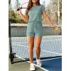 imageANRABESS Women Summer Two Piece Lounge Short Sets 2026 Beach Vacation Travel Airport Outfits Comfy Fashion SweatsuitsLight Green