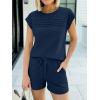 imageANRABESS Women Summer Two Piece Lounge Short Sets 2026 Beach Vacation Travel Airport Outfits Comfy Fashion SweatsuitsNavy Blue