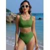 imageANRABESS Women Swimsuits Two Piece Bikini Set High Waisted Ribbed Tummy Control Modest Bathing Suits 2026 Beach Swim WearArmy Green