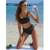 imageANRABESS Women Swimsuits Two Piece Bikini Set High Waisted Ribbed Tummy Control Modest Bathing Suits 2026 Beach Swim WearBlack