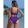 imageANRABESS Women Swimsuits Two Piece Bikini Set High Waisted Ribbed Tummy Control Modest Bathing Suits 2026 Beach Swim WearDark Purple
