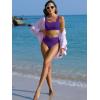 imageANRABESS Women Swimsuits Two Piece Bikini Set High Waisted Ribbed Tummy Control Modest Bathing Suits 2026 Beach Swim WearDark Purple