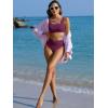 imageANRABESS Women Swimsuits Two Piece Bikini Set High Waisted Ribbed Tummy Control Modest Bathing Suits 2026 Beach Swim WearFuchsia