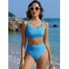 imageANRABESS Women Swimsuits Two Piece Bikini Set High Waisted Ribbed Tummy Control Modest Bathing Suits 2026 Beach Swim WearLight Blue
