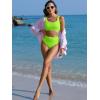 imageANRABESS Women Swimsuits Two Piece Bikini Set High Waisted Ribbed Tummy Control Modest Bathing Suits 2026 Beach Swim WearNeon Green