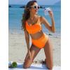 imageANRABESS Women Swimsuits Two Piece Bikini Set High Waisted Ribbed Tummy Control Modest Bathing Suits 2026 Beach Swim WearNeon Orange