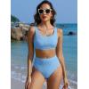 imageANRABESS Women Swimsuits Two Piece Bikini Set High Waisted Ribbed Tummy Control Modest Bathing Suits 2026 Beach Swim WearSky Blue