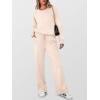 imageANRABESS Womens 2 Piece Lounge Sets Casual Travel Outfits Wide Leg Tracksuit Sweatsuits Matching Set 2026 Fall ClothesApricot