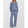 imageANRABESS Womens 2 Piece Lounge Sets Casual Travel Outfits Wide Leg Tracksuit Sweatsuits Matching Set 2026 Fall ClothesBlue