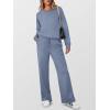 imageANRABESS Womens 2 Piece Lounge Sets Casual Travel Outfits Wide Leg Tracksuit Sweatsuits Matching Set 2026 Fall ClothesBlue
