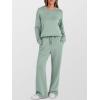 imageANRABESS Womens 2 Piece Lounge Sets Casual Travel Outfits Wide Leg Tracksuit Sweatsuits Matching Set 2026 Fall ClothesGreen