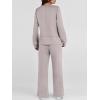 imageANRABESS Womens 2 Piece Lounge Sets Casual Travel Outfits Wide Leg Tracksuit Sweatsuits Matching Set 2026 Fall ClothesLight Khaki
