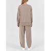 imageANRABESS Womens 2 Piece Outfits Sweatsuits Oversized Sweatshirts Barrel Pants Matching Lounge Sets 2025 Fall Travel ClothesKhaki