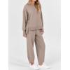 imageANRABESS Womens 2 Piece Outfits Sweatsuits Oversized Sweatshirts Barrel Pants Matching Lounge Sets 2025 Fall Travel ClothesKhaki