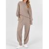 imageANRABESS Womens 2 Piece Outfits Sweatsuits Oversized Sweatshirts Barrel Pants Matching Lounge Sets 2025 Fall Travel ClothesKhaki