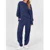imageANRABESS Womens 2 Piece Outfits Sweatsuits Oversized Sweatshirts Barrel Pants Matching Lounge Sets 2025 Fall Travel ClothesNavy Blue