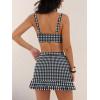 imageANRABESS Womens Bikini Skirt Sets High Waisted Two Piece Swimsuits 2026 Summer Tummy Control Mesh Swim Bathing SuitsBlack Plaid