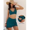 imageANRABESS Womens Bikini Skirt Sets High Waisted Two Piece Swimsuits 2026 Summer Tummy Control Mesh Swim Bathing SuitsCadet Blue