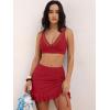 imageANRABESS Womens Bikini Skirt Sets High Waisted Two Piece Swimsuits 2026 Summer Tummy Control Mesh Swim Bathing SuitsRed