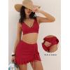 imageANRABESS Womens Bikini Skirt Sets High Waisted Two Piece Swimsuits 2026 Summer Tummy Control Mesh Swim Bathing SuitsRed