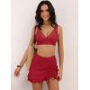 imageANRABESS Womens Bikini Skirt Sets High Waisted Two Piece Swimsuits 2026 Summer Tummy Control Mesh Swim Bathing SuitsRed