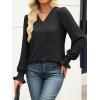 imageANRABESS Womens Business Casual Tops V Neck Puff Long Sleeve Shirts Dressy Office Work Blouse 2026 Fall Outfits ClothesBlack