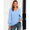 imageANRABESS Womens Business Casual Tops V Neck Puff Long Sleeve Shirts Dressy Office Work Blouse 2026 Fall Outfits ClothesBright Bblue