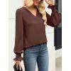imageANRABESS Womens Business Casual Tops V Neck Puff Long Sleeve Shirts Dressy Office Work Blouse 2026 Fall Outfits ClothesCoffee