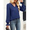 imageANRABESS Womens Business Casual Tops V Neck Puff Long Sleeve Shirts Dressy Office Work Blouse 2026 Fall Outfits ClothesNavy Blue