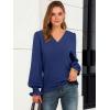 imageANRABESS Womens Business Casual Tops V Neck Puff Long Sleeve Shirts Dressy Office Work Blouse 2026 Fall Outfits ClothesNavy Blue