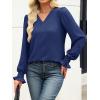 imageANRABESS Womens Business Casual Tops V Neck Puff Long Sleeve Shirts Dressy Office Work Blouse 2026 Fall Outfits ClothesNavy Blue