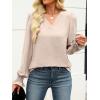 imageANRABESS Womens Business Casual Tops V Neck Puff Long Sleeve Shirts Dressy Office Work Blouse 2026 Fall Outfits ClothesParchment