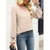 imageANRABESS Womens Business Casual Tops V Neck Puff Long Sleeve Shirts Dressy Office Work Blouse 2026 Fall Outfits ClothesParchment