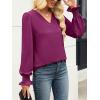 imageANRABESS Womens Business Casual Tops V Neck Puff Long Sleeve Shirts Dressy Office Work Blouse 2026 Fall Outfits ClothesPurple Red