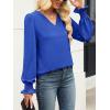 imageANRABESS Womens Business Casual Tops V Neck Puff Long Sleeve Shirts Dressy Office Work Blouse 2026 Fall Outfits ClothesRoyal Blue